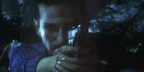 Neil Fisher aiming a gun 