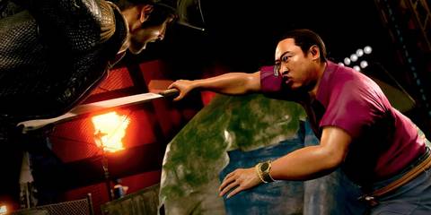 Masaru slicing Majima