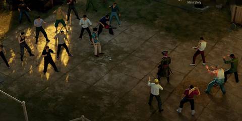 Shigaki's group and Majima's group facing off