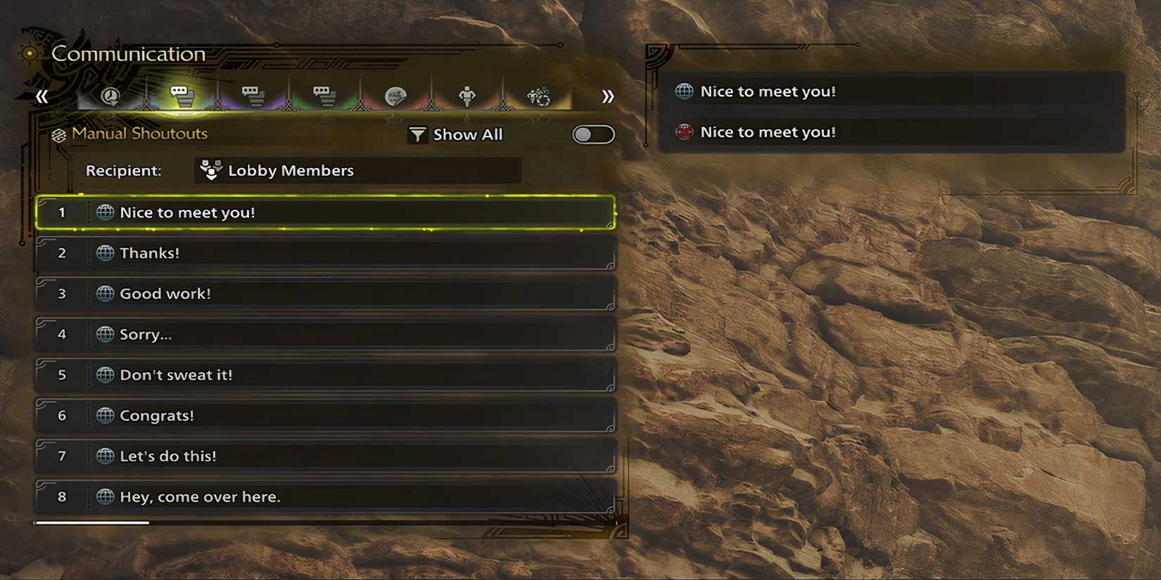 Monster Hunter Wilds - Messages