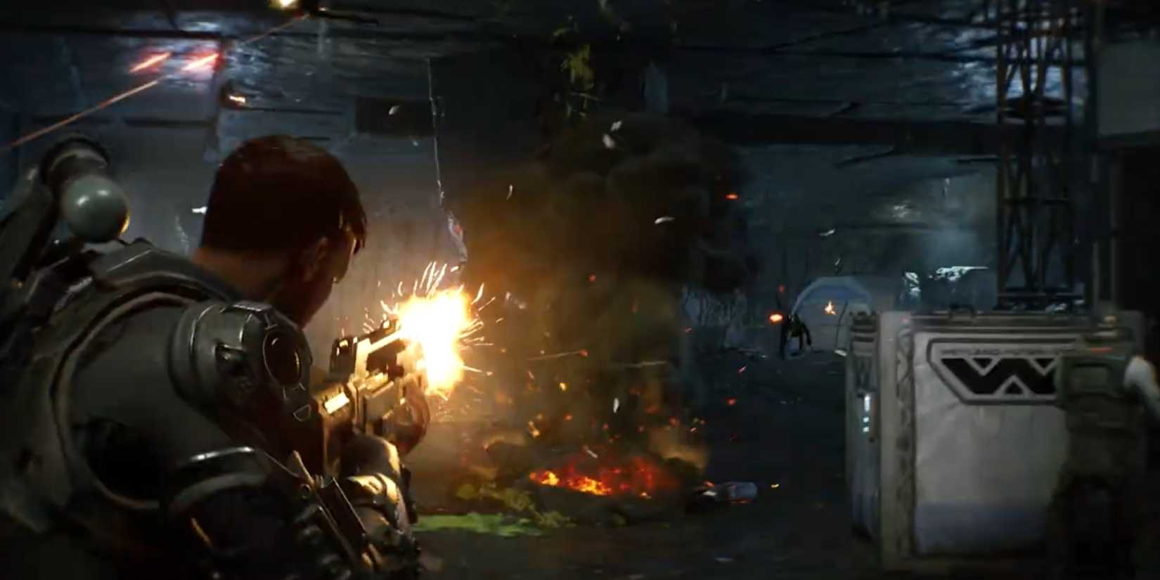 marine shooting enemies