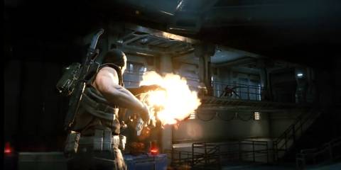 marine shooting enemies