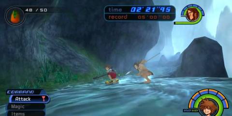 Sora sliding with tarzan