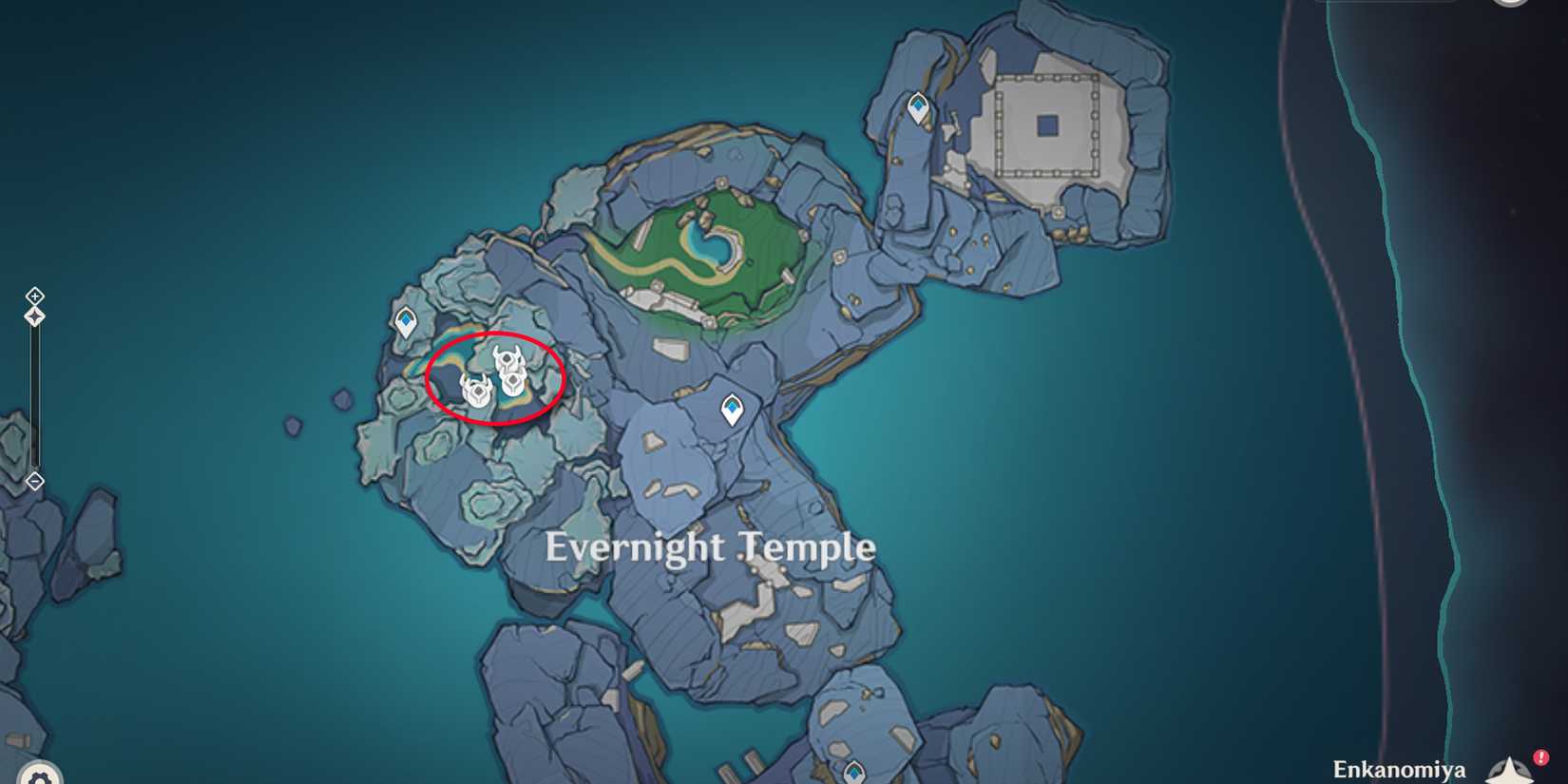 sea ganoderma location in genshin impact - enkanomiya evernight temple