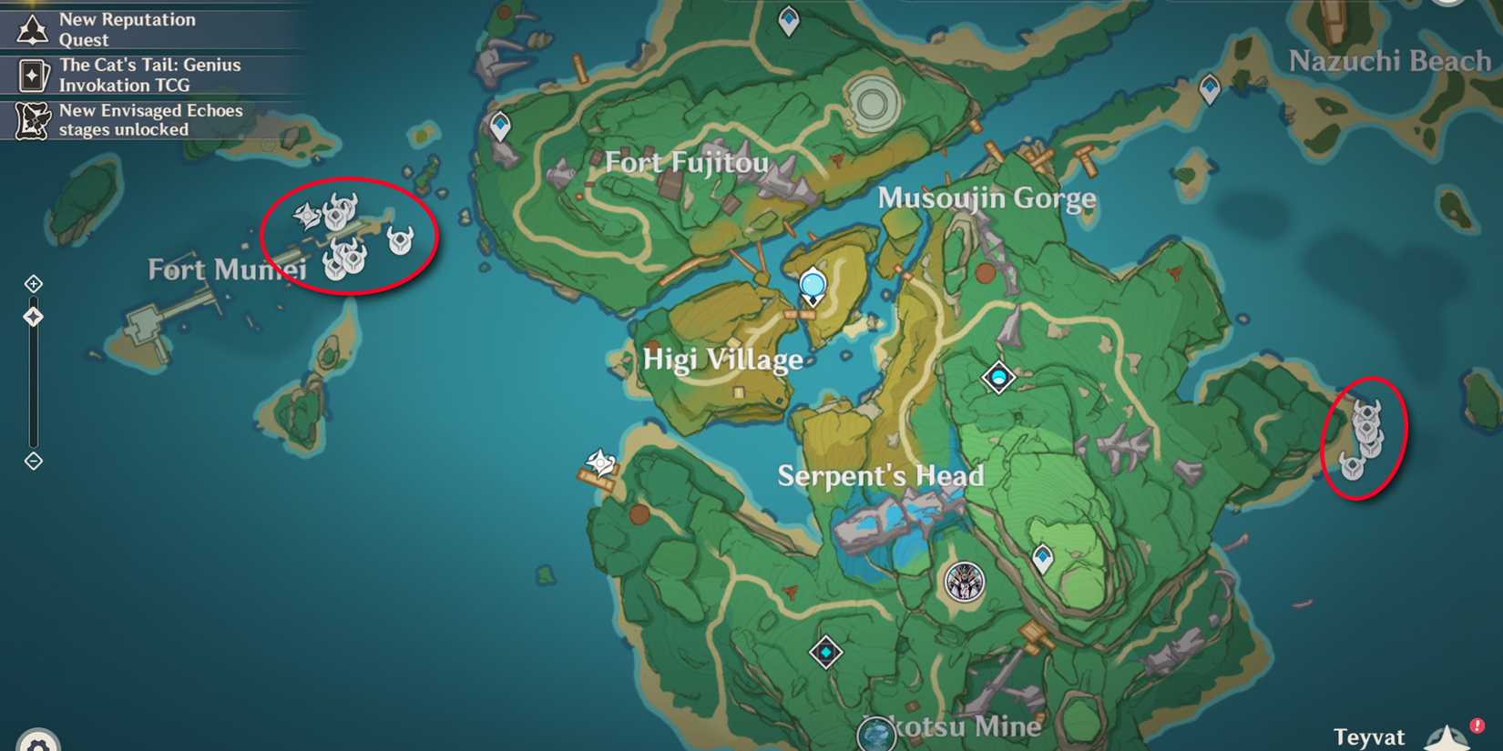 sea ganoderma location in genshin impact - yashiori island