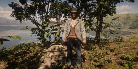 Sean Macguire at his grave