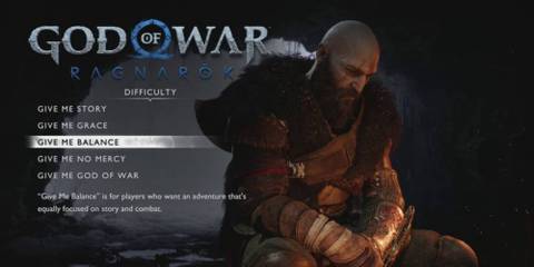 Selecting the difficulty in the main menu.