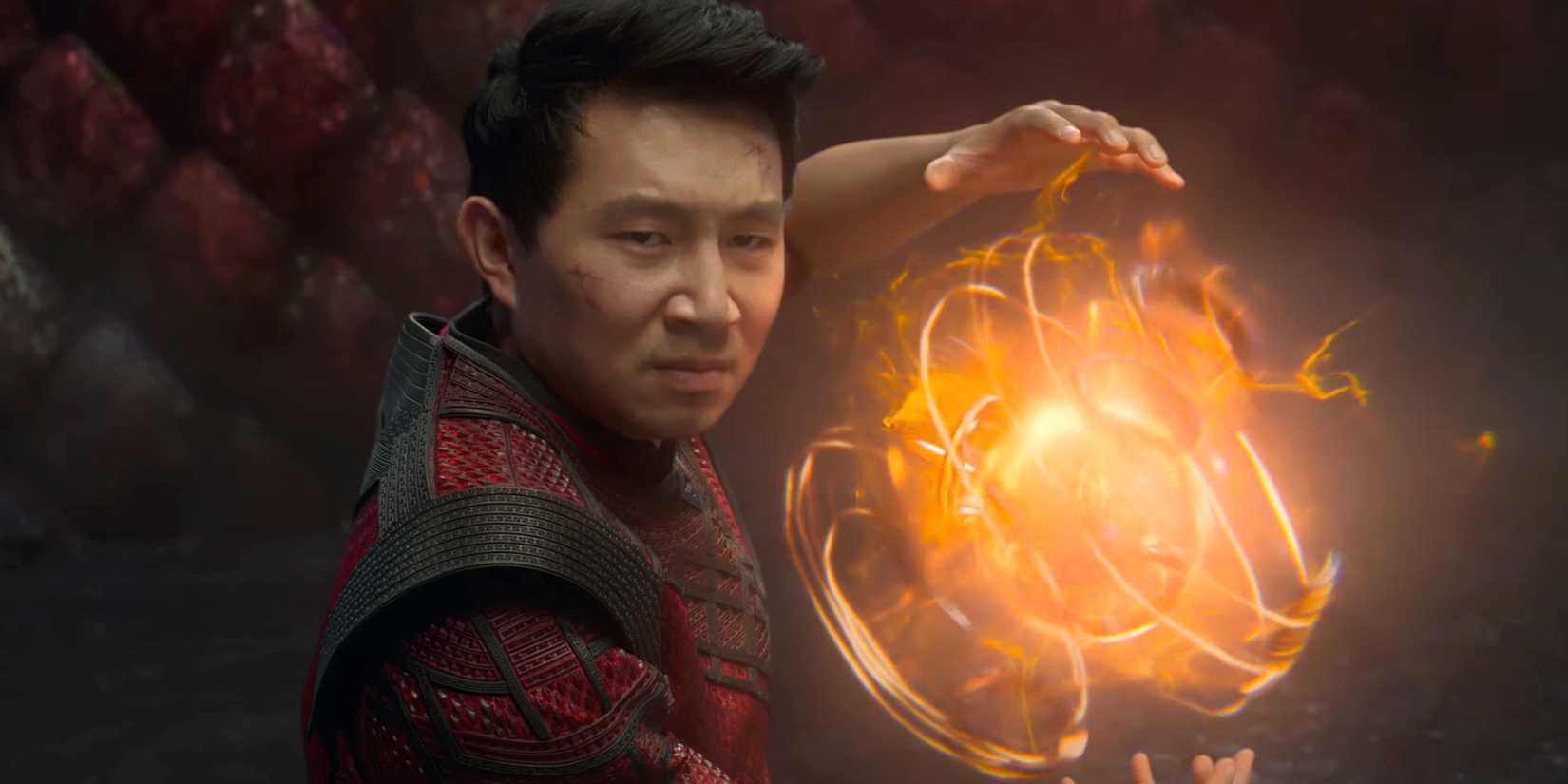 Shang-Chi wielding the Ten Rings in Shang-Chi And The Legend Of The Ten Rings