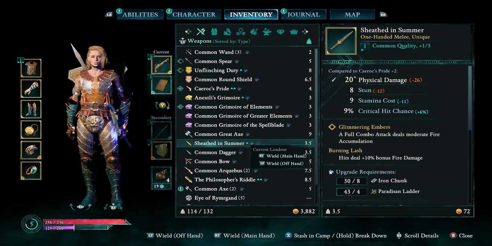 Sheathed in Summer weapon in Avowed 