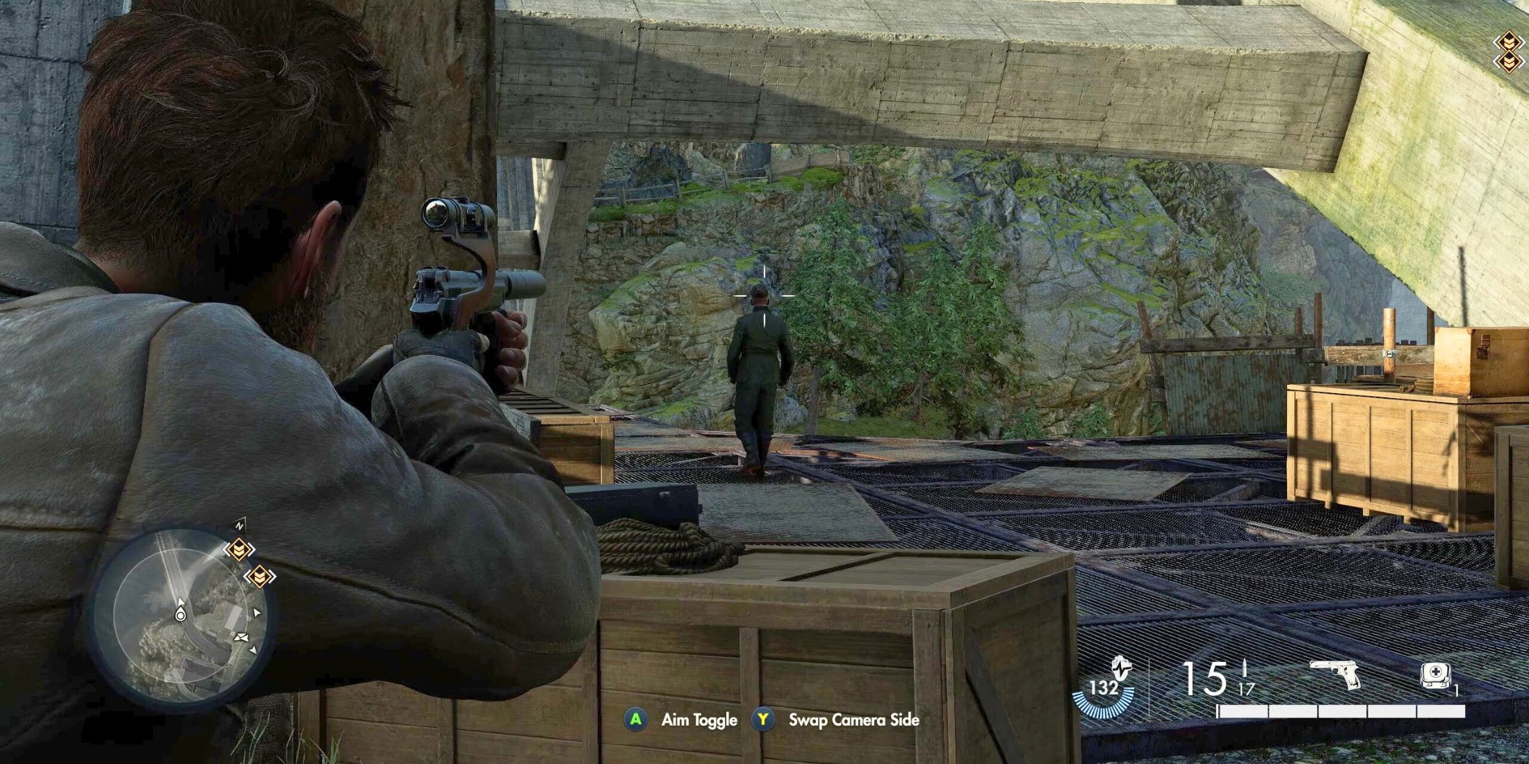 Shoot Patrolling Enemy Near Dam Controls Mission 1 Sniper Elite Resistance-1