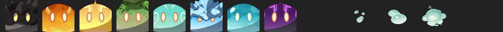 Genshin impact slimes with their unique enemy drops