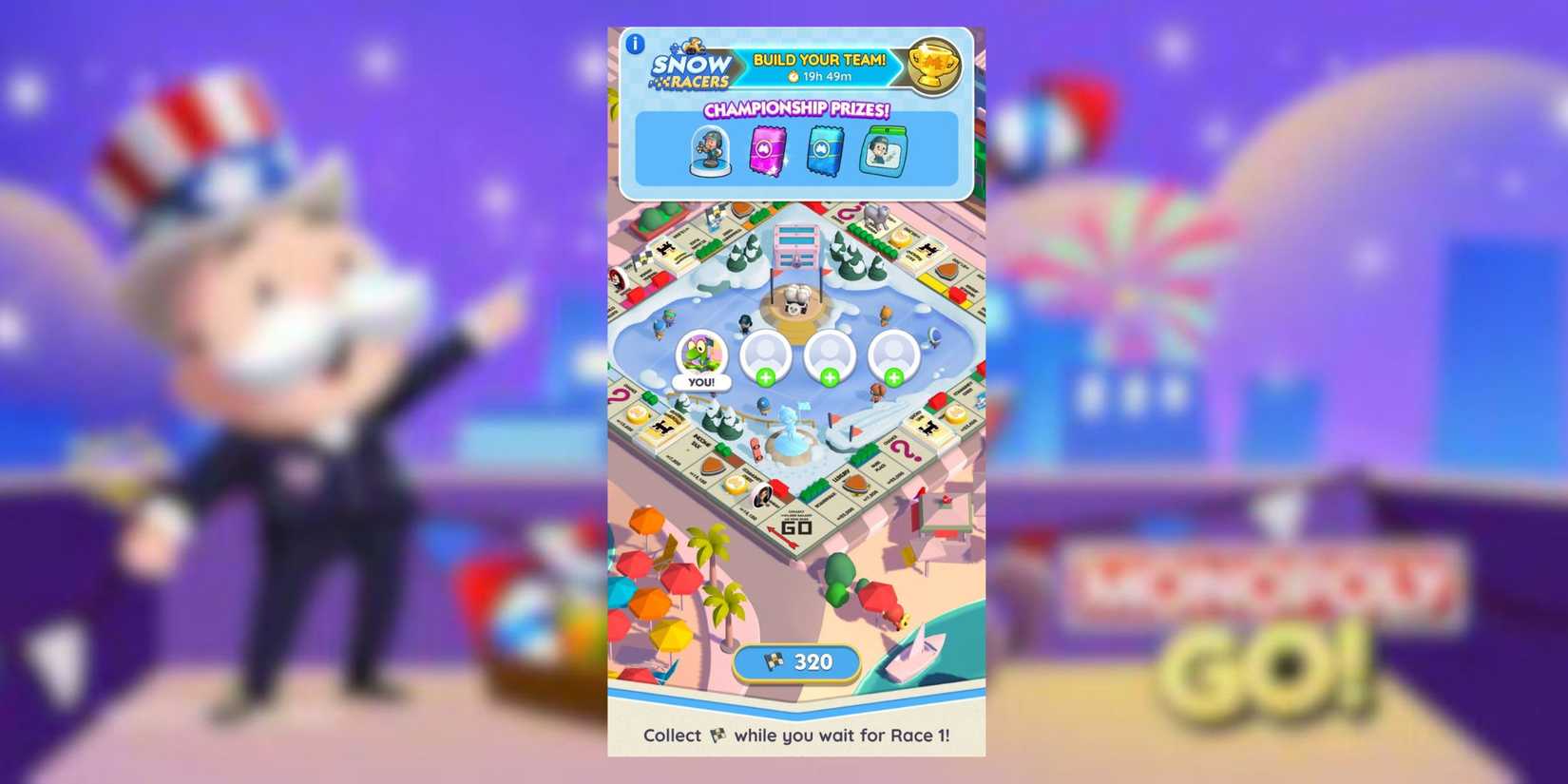 snow racers monopoly go 