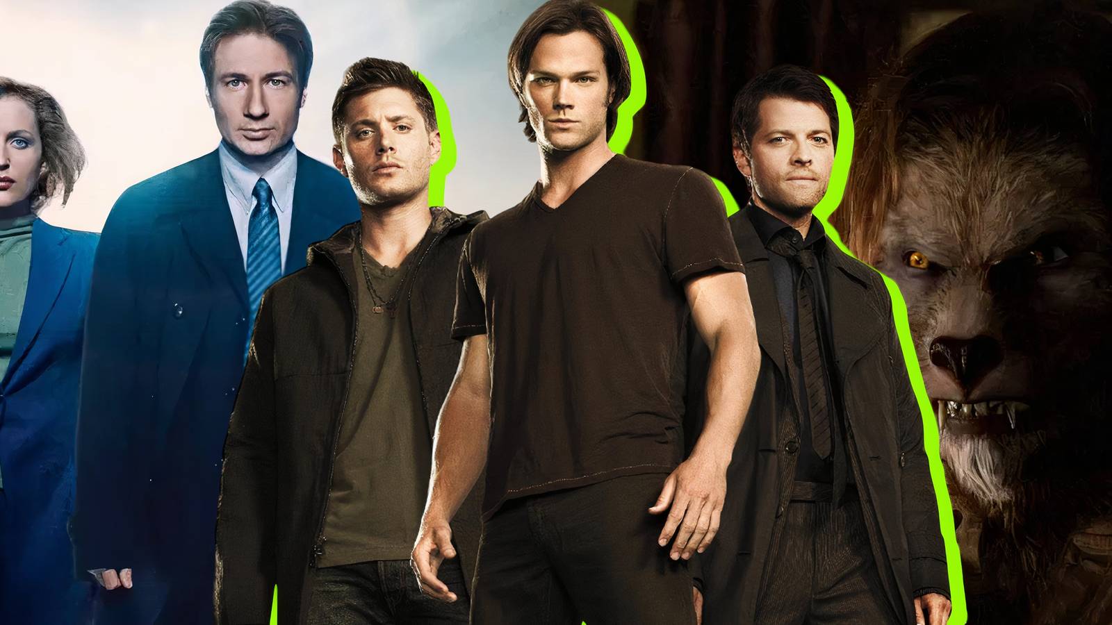 Split image of Supernatural, Grimm, and The X-Files