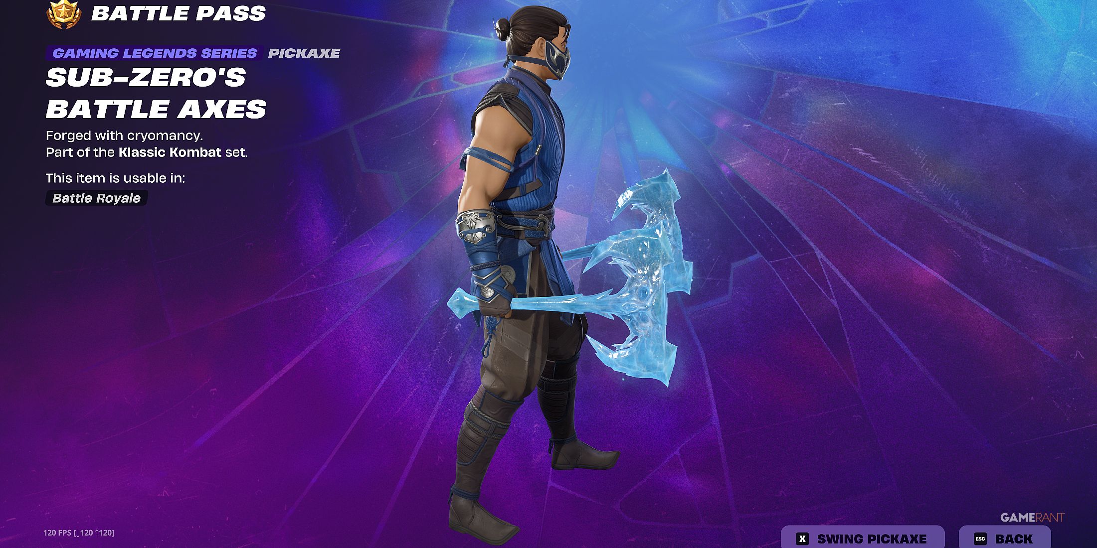 Sub-Zero's Battle Axes in Fortnite