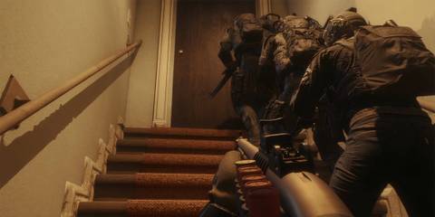 Swat Team on the Stairs in Ready or Not