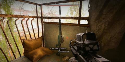 Take the Suppressed Mark I EMR Sniper from Balcony Stalker 2