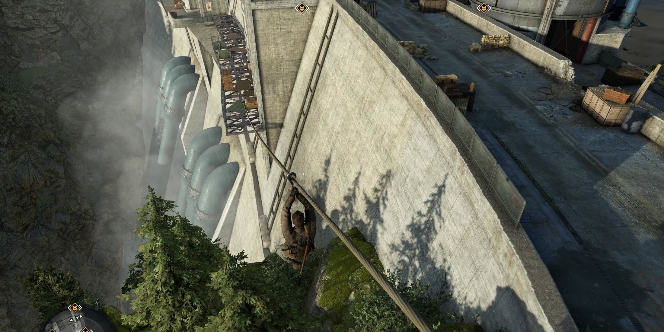 Take the Zipline to the Dam's Walkway Mission 1 Sniper Elite Resistance