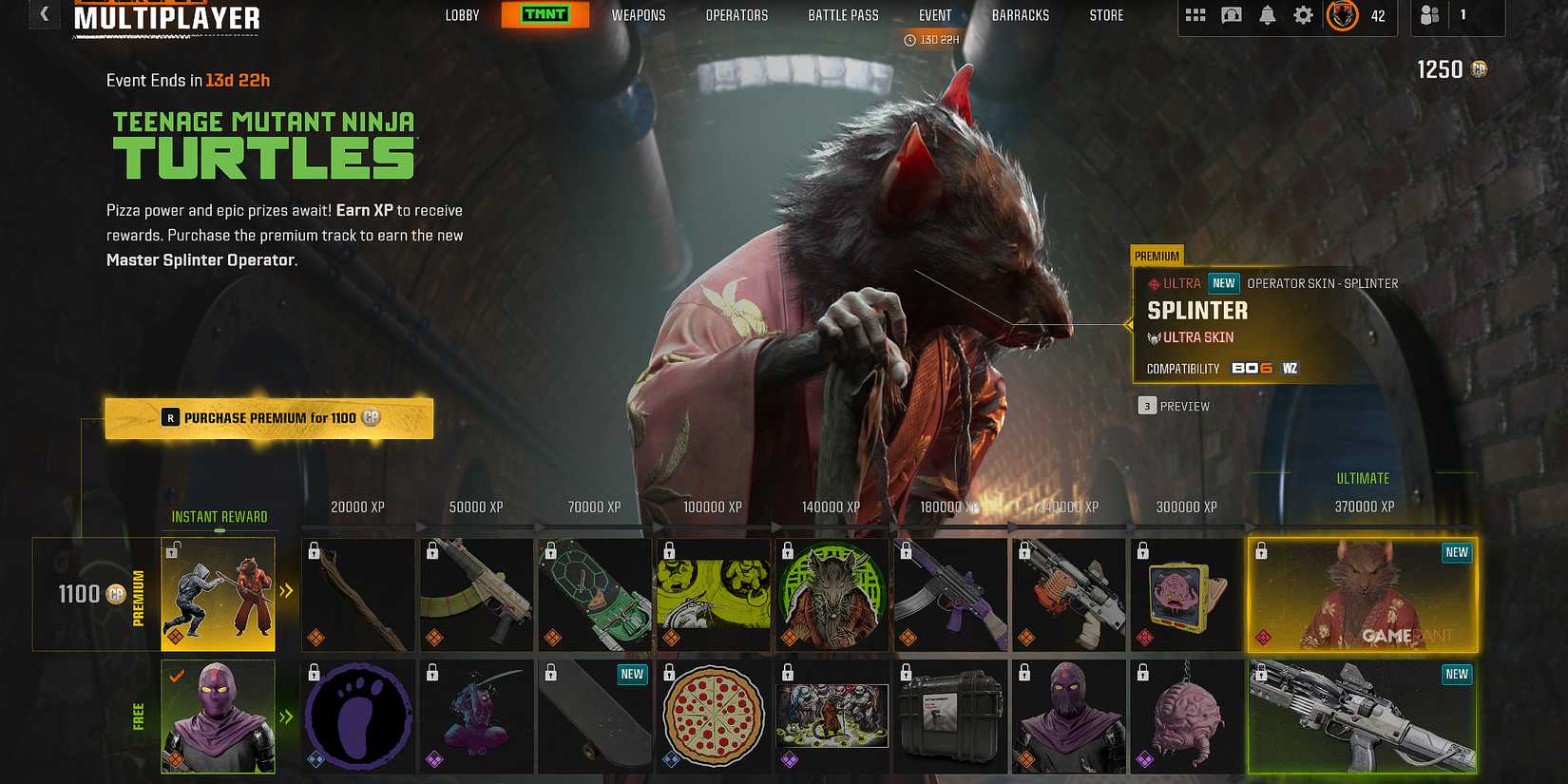 All Teenage Mutant Ninja Turtles Event Rewards in Black Ops 6