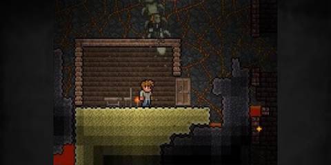 Terraria house in the underworld