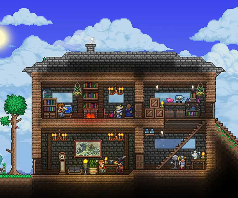 Terraria house with NPCs