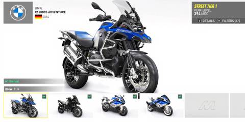 Bike selection screen in The Crew: Motorfest