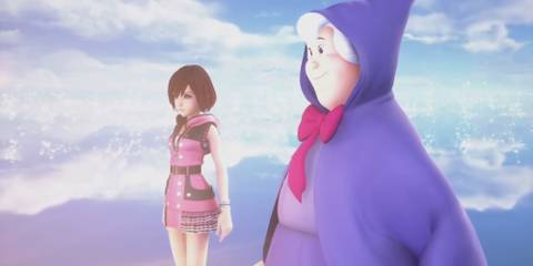 The Fairy Godmother helps Kairi and Riku help Sora.