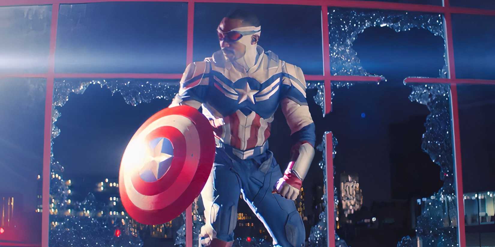 Sam Wilson as Captain America in The Falcon And The Winter Soldier