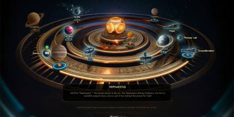 The galaxy map in The Outer Worlds