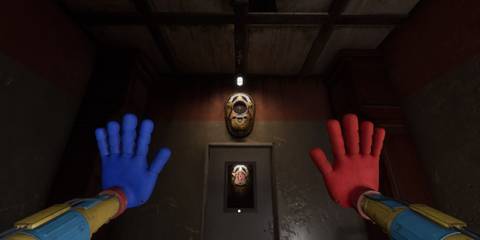 the player looking at an empty slot on top of the door in poppy playtime chapter 4