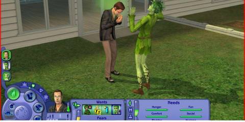 a sim talking in the sims 2 seasons expansion pack