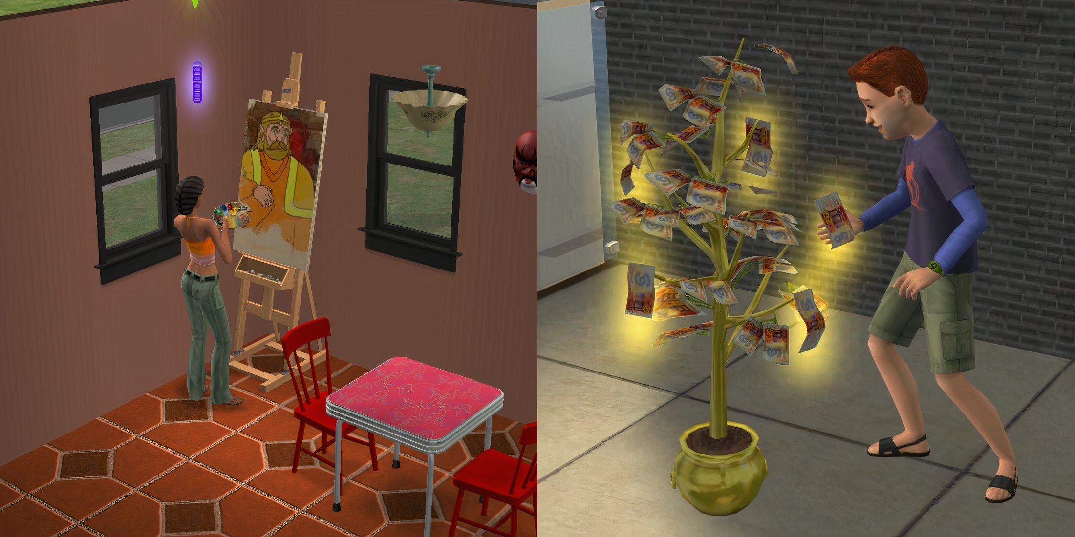 painting in the sims 2, money tree