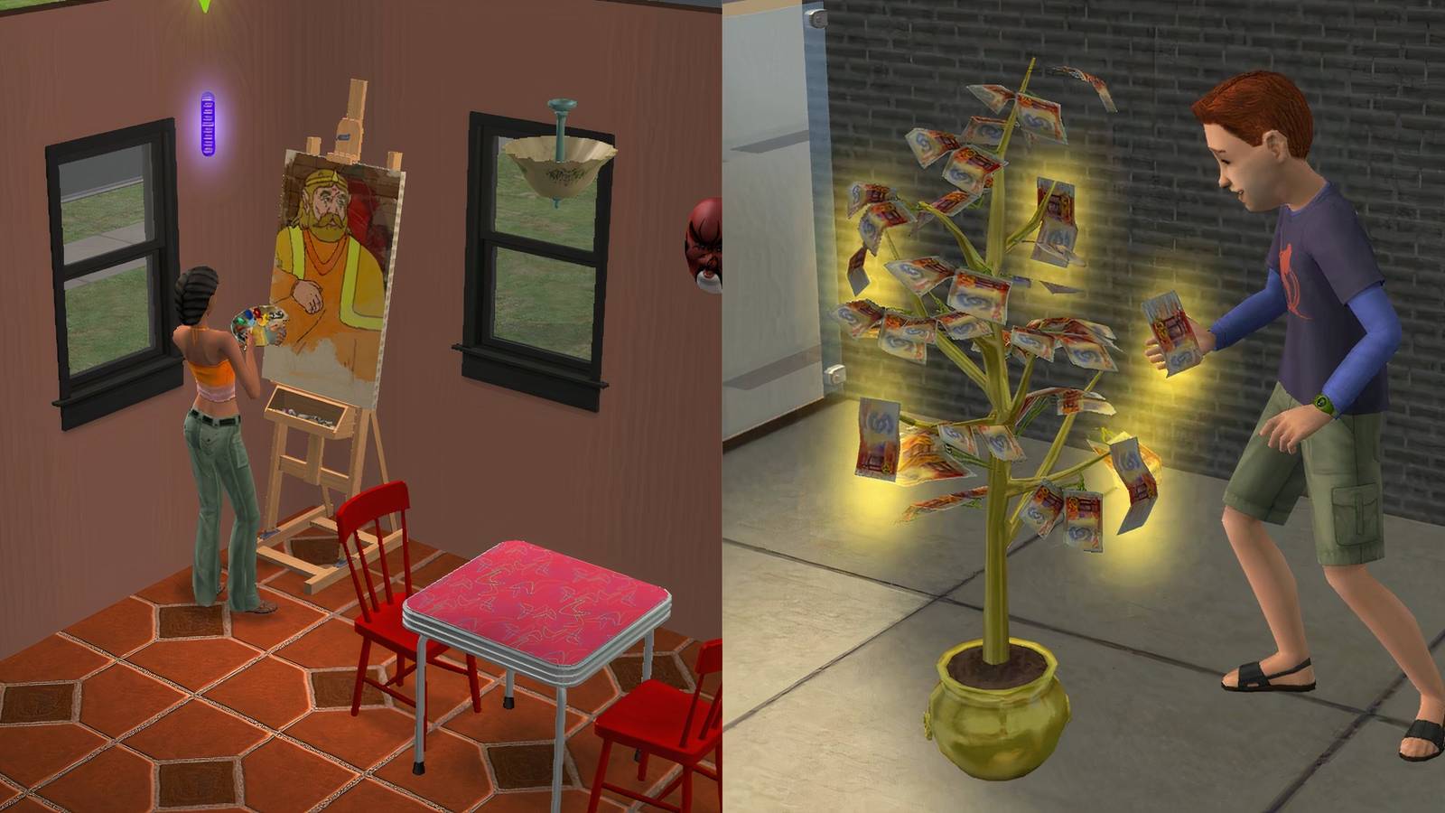painting in the sims 2, money tree