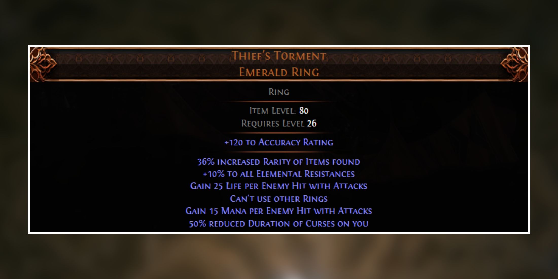 thief's torment emerald ring in path of exile 2