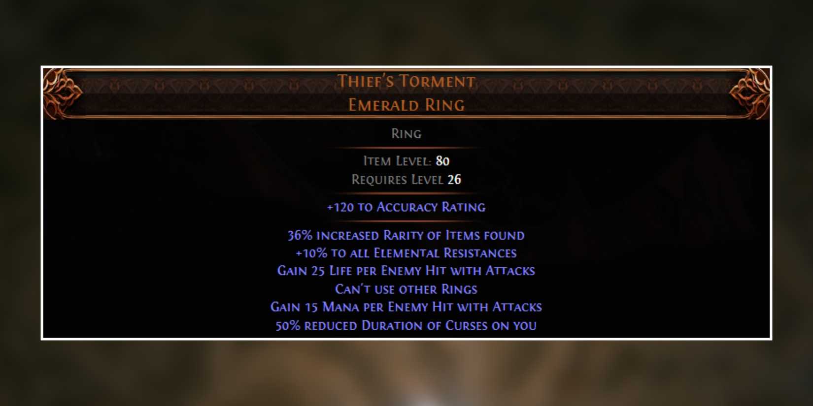 thief's torment emerald ring in path of exile 2