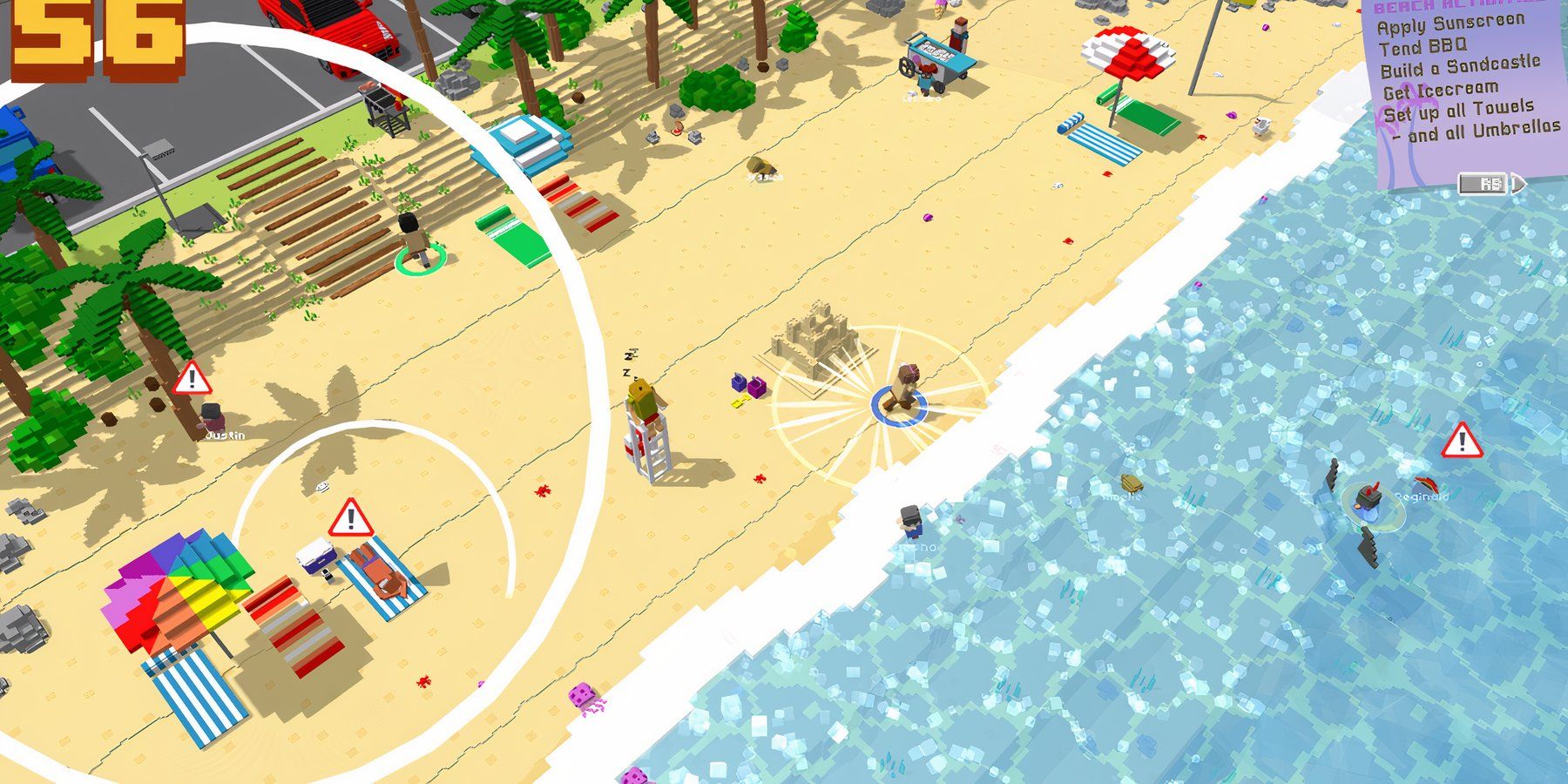 Think of the Children PC Steam game sunscreen mission on beach