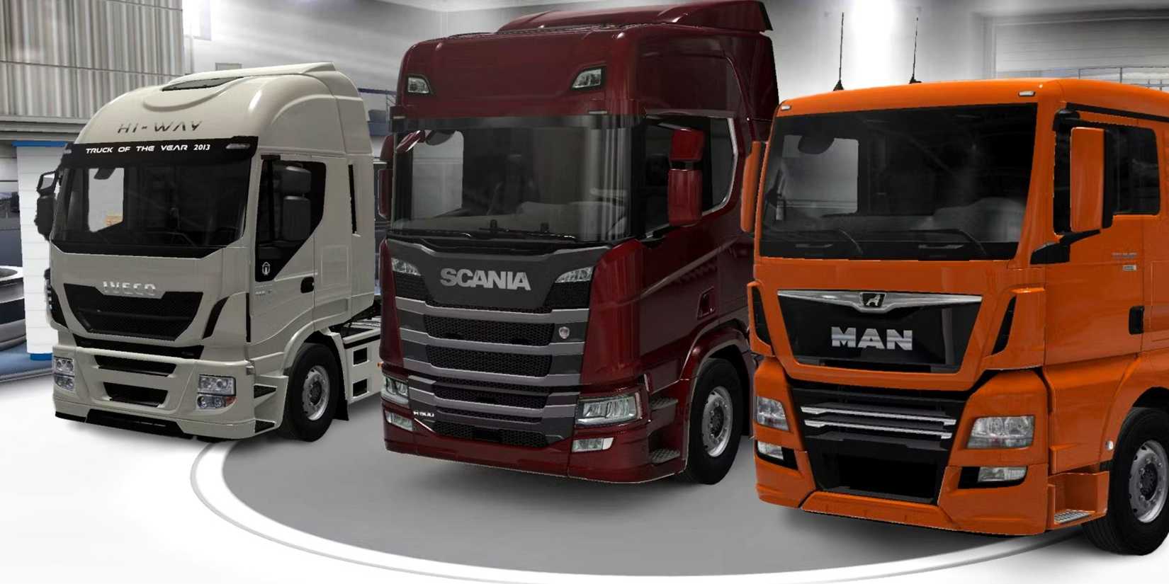 Three Out of Seven Trucks in Euro Truck Simulator 2