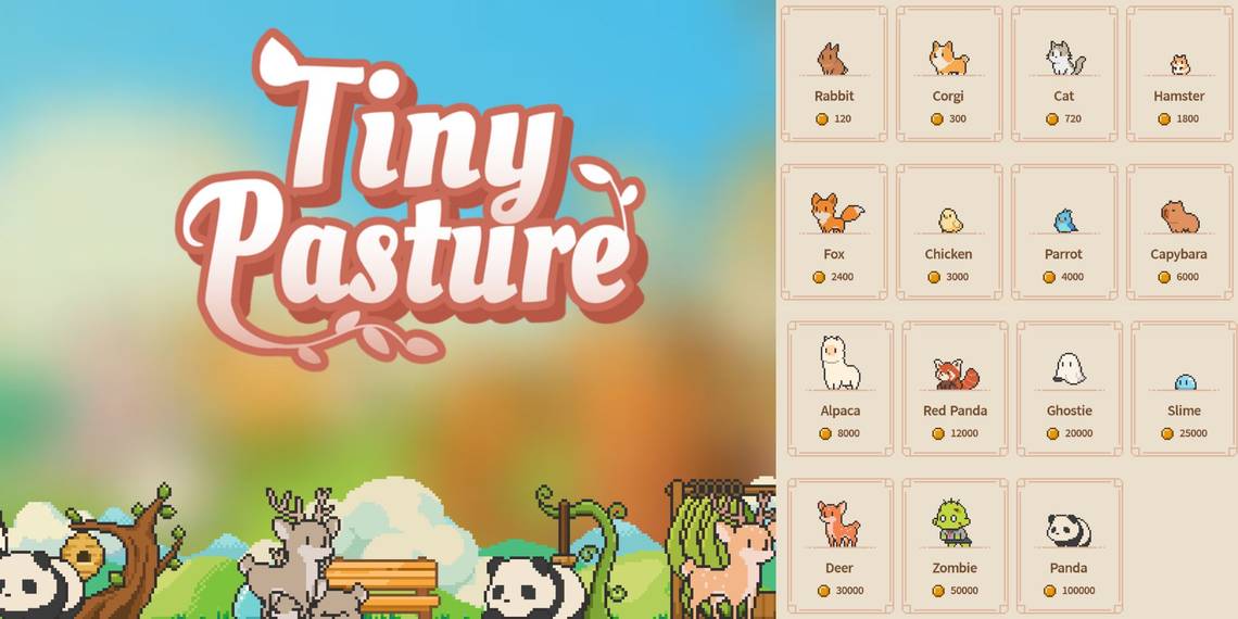 Tiny Pasture: كيفية فتح جميع الحيوانات Tiny Pasture: كيفية فتح جميع الحيوانات