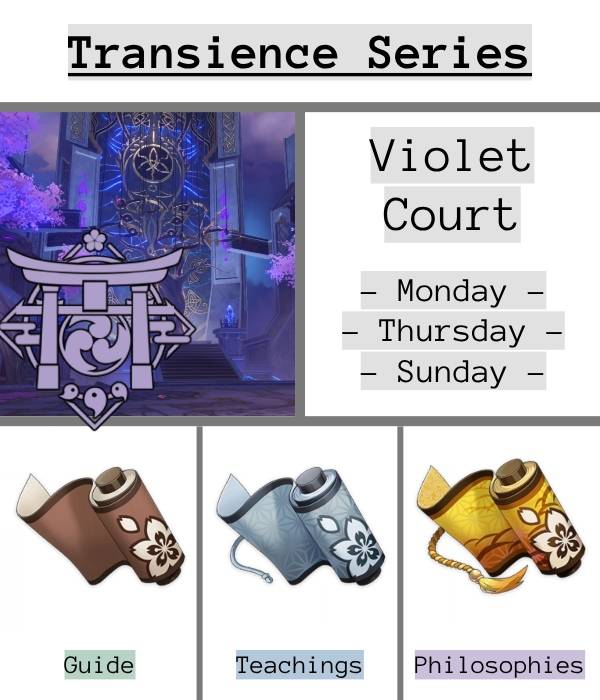 Transience Series infographic - where it comes from and which days it is available