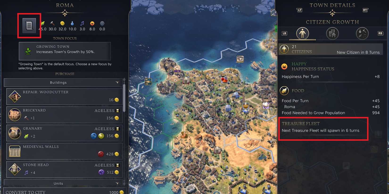 treasure feet spawn timer civ 7