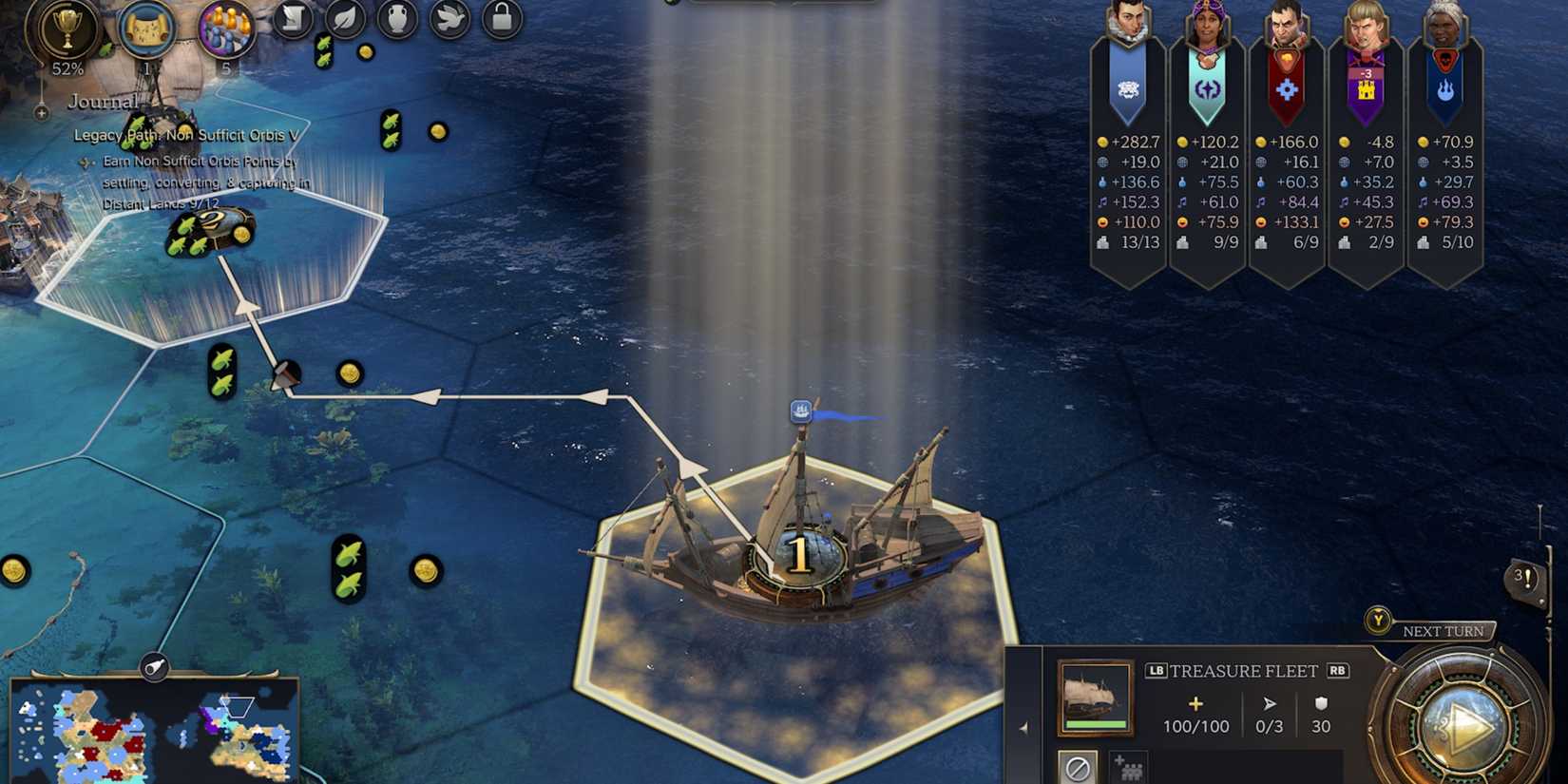 treasure fleet path civ 7