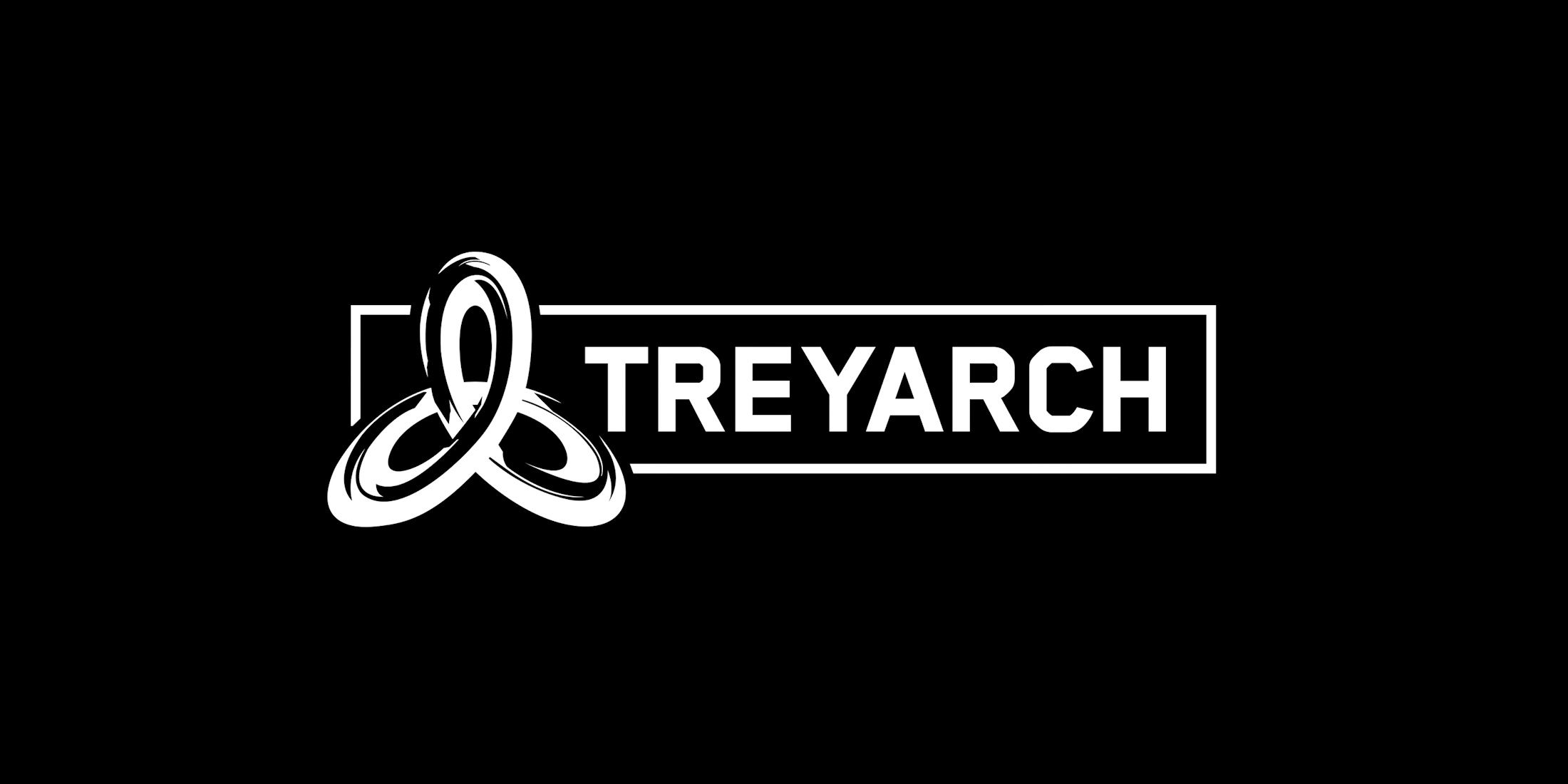 The logo for Treyarch in white set against a black background.