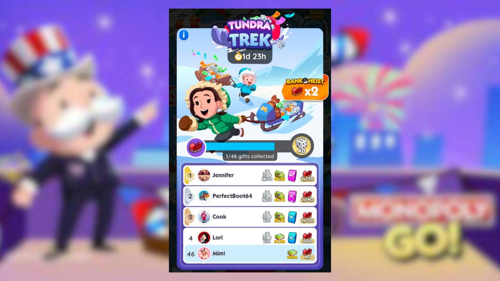 tundra trek monopoly go