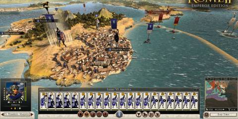 Strategic map overview showing Syracuse army in Total War: Rome 2