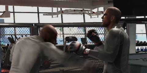 UFC 5 jab to inside leg kick 1