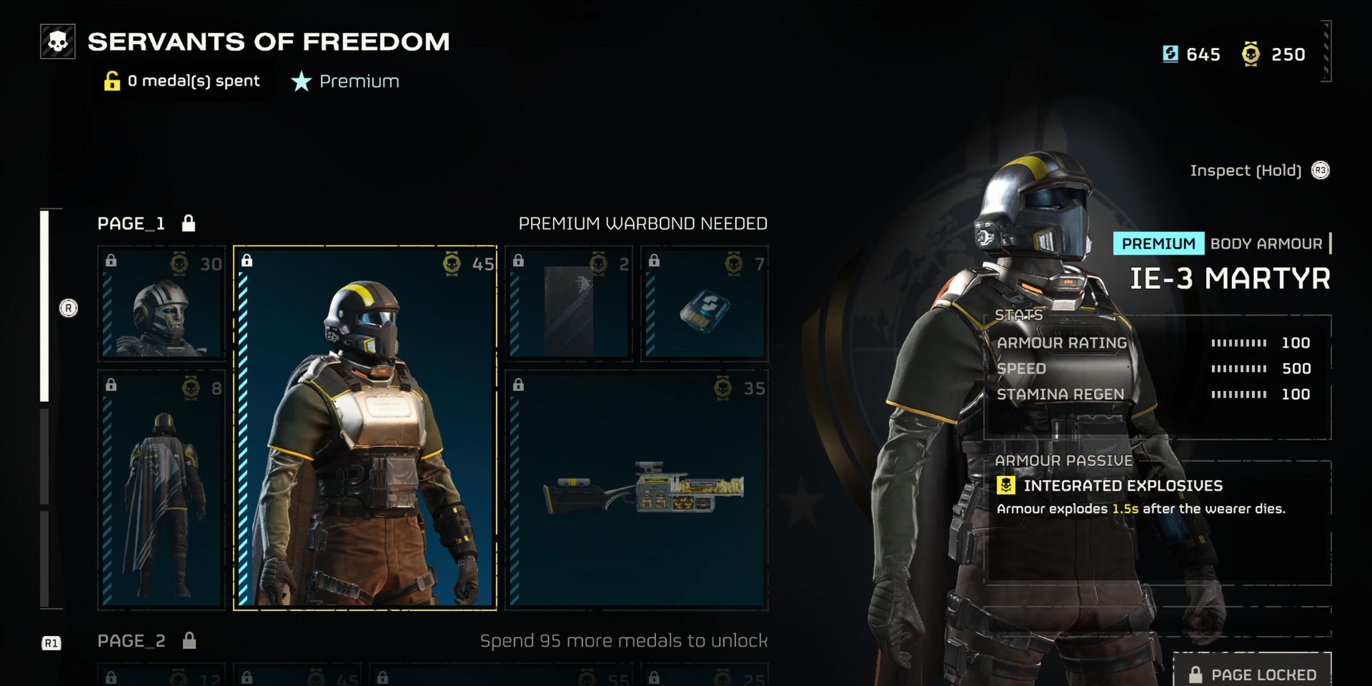 The IE-3 Martyr armor in Helldivers 2