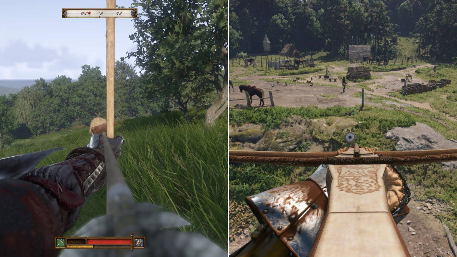 The Player Aiming With A Bow & Crossbow