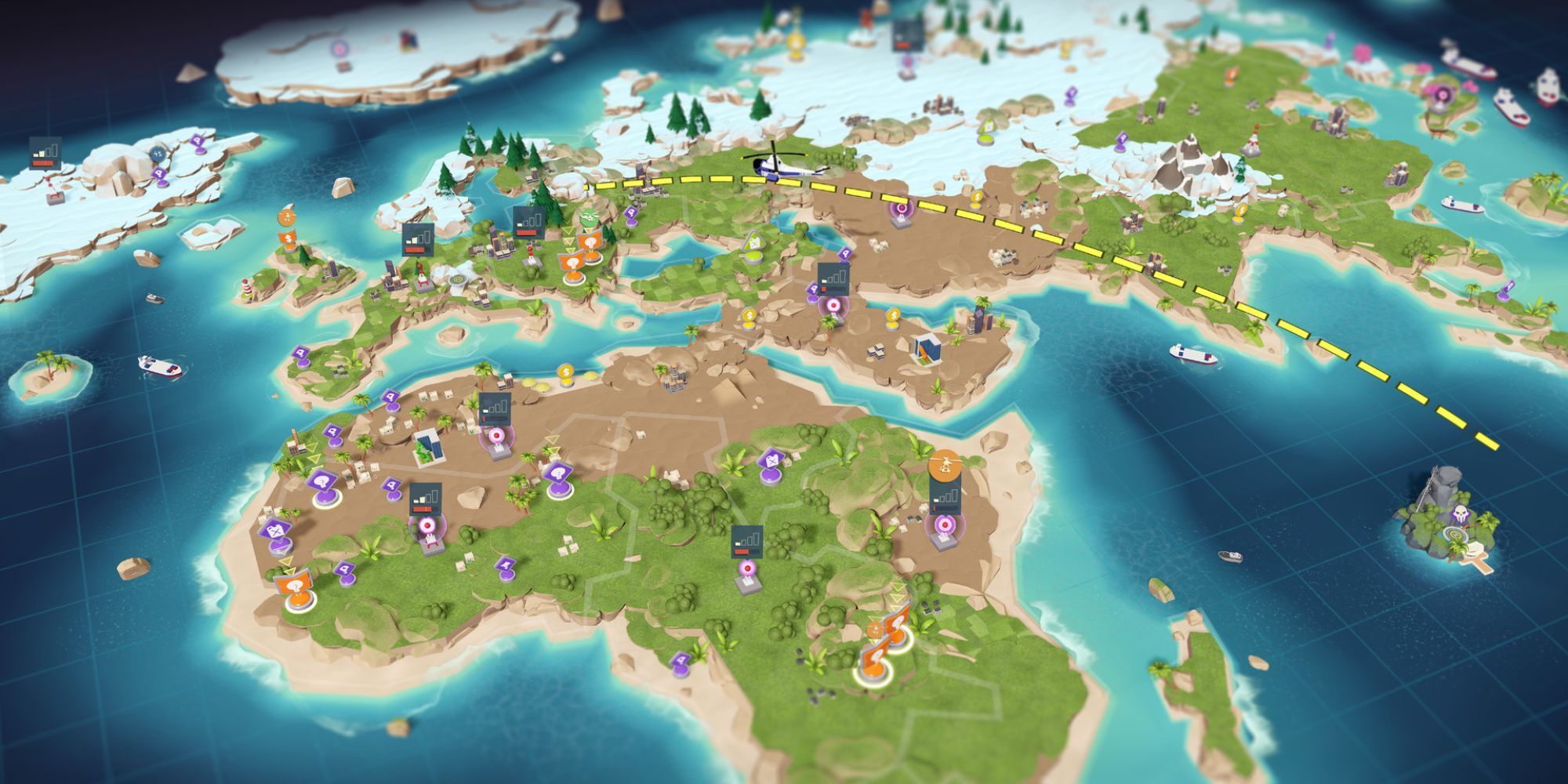 A map in Evil Genius 2: World Domination