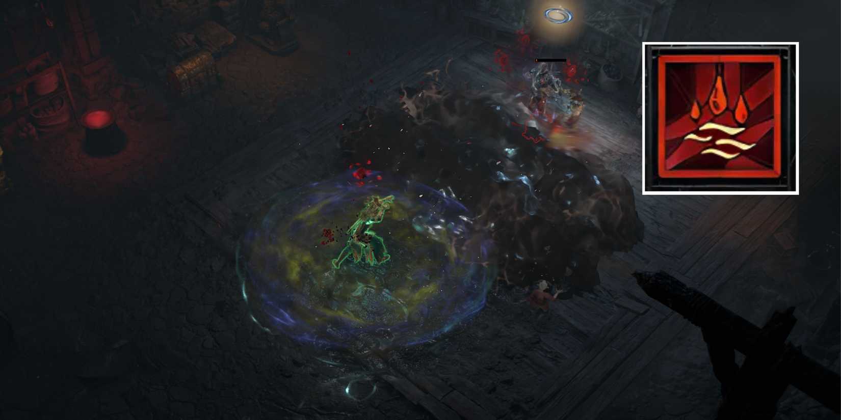 A player casting blood wave in the training grounds