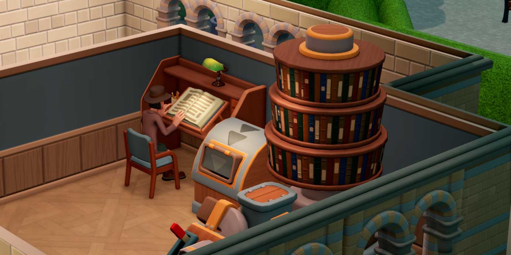 A staff member being trained in Two Point Museum