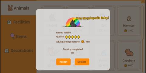 a rainbow rarity rabbit recieved from group drawing